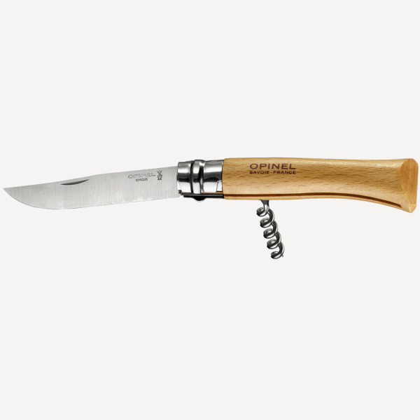Нож со штопором Opinel №10 VRI (INOX) 10см (Бук / нерж. Сталь)